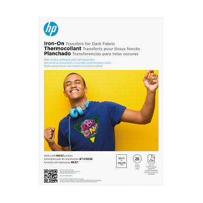 HP Iron-On Transfers for Dark Fabric 8.5 x 11 in. (216 x 279 mm) 20 sheets