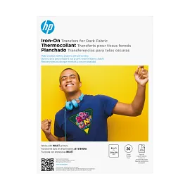 HP Iron-On Transfers for Dark Fabric 8.5 x 11 in. (216 x 279 mm) 20 sheets