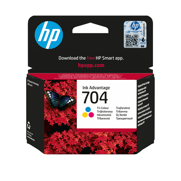HP 704 Tri-Color Original Ink Cartridge, CN693-80012, CN693AE