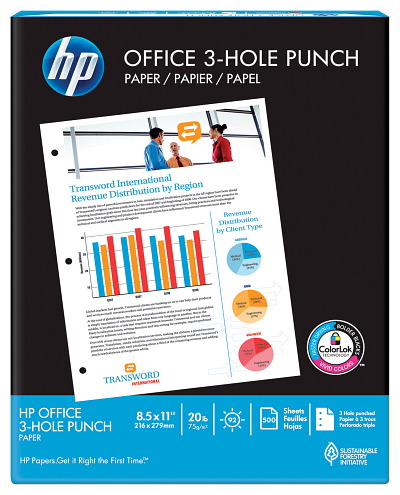 HP Office Paper-10 reams/3-hole punched/Letter/8.5 x 11 in