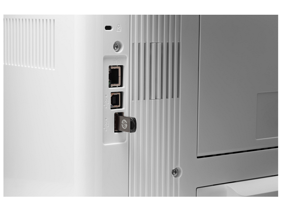 HP LaserJet Pro M501dn, PIN printing, detail view, usb in job storage