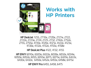 HP 67 2-pack Black/Tri-color Original Ink Cartridges