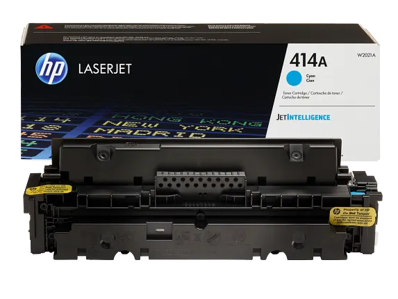 HP Laser Toner Cartridges and Kits, HP 414A Cyan Original LaserJet Toner Cartridge, W2021A