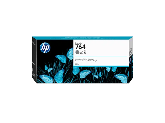 Ink Supplies, HP 764 300-ml Gray DesignJet Ink Cartridge, C1Q18A