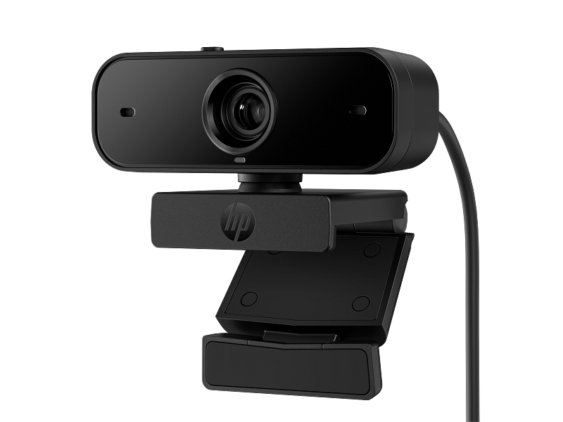 HP 435 FHD Webcam JetBlack ShutterOpen CoreSet Floating FrontLeft WhiteBG