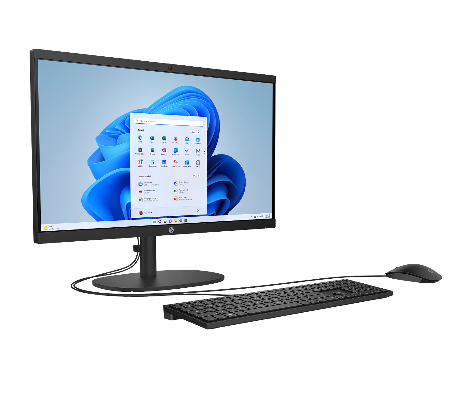 HP All-in-One Desktop 22-dg0040, Windows 11 Home, 21.45", Intel® N-series, 8GB RAM, 512GB SSD, FHD, Jet black