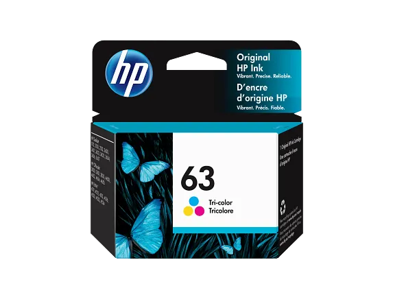 Ink Supplies, HP 63 Tri-color Original Ink Cartridge, F6U61AN#140