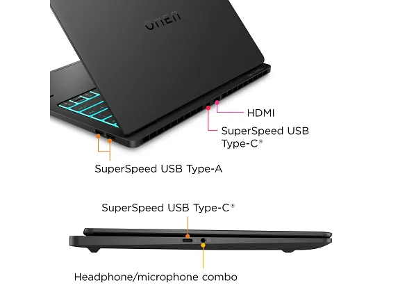 Series 12 of 14 HP Home Laptop PCs, OMEN Transcend Laptop 14, Windows 11 Home, 14", Intel® Core™ Ultra 9, 32GB RAM, 2TB SSD, NVIDIA® GeForce RTX™ 4070, 3K, Shadow black