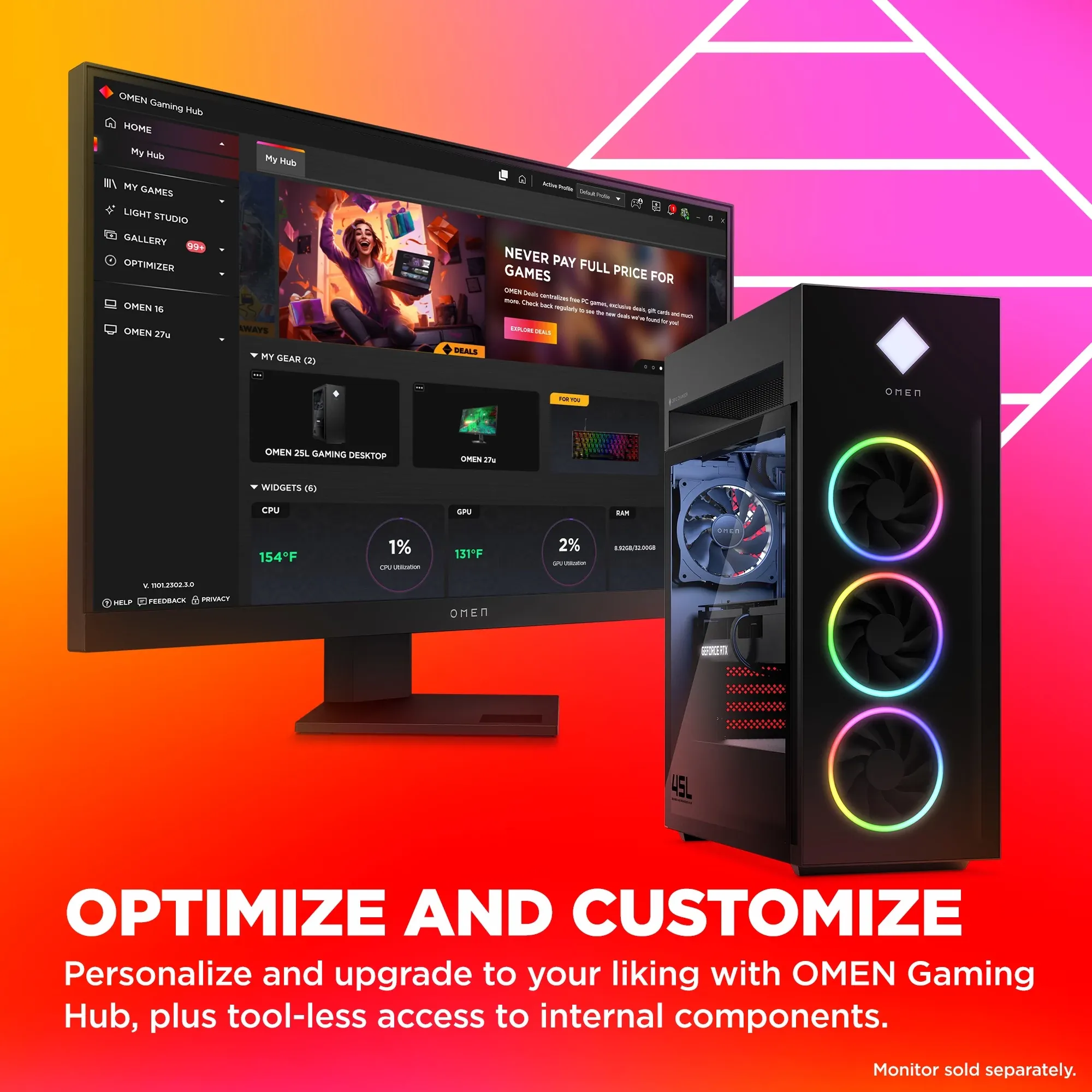 HP OMEN 45L GT22-0993jp eスポーツ RTX3090 24GB搭載 HP OMEN by 45L 