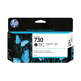 HP 730 130-ml Matte Black DesignJet Ink Cartridge, P2V65A