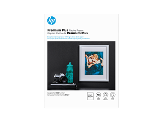 HP Premium Plus Photo Paper, Glossy, 80 lb, 8.5 x 11 in. (216 x 279 mm), 50 sheets CR664A - Img_Center_320_240