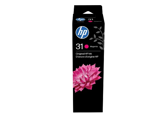 Ink Supplies, HP 31 70-ml Magenta Original Ink Bottle, 1VU27AN