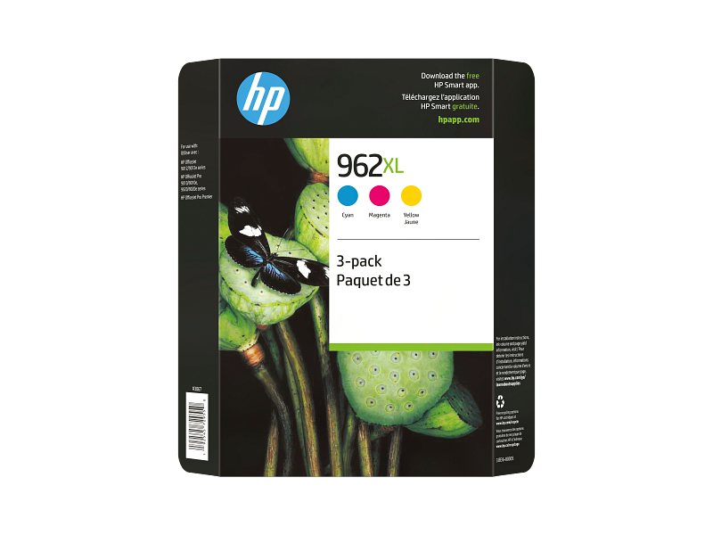 HP 962XL 3-pack High Yield Cyan/Magenta/Yellow Original Ink