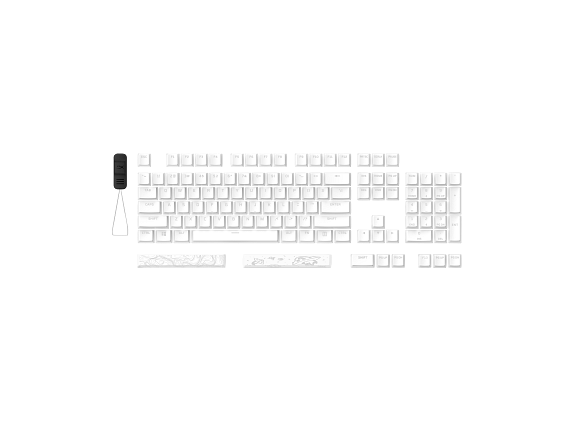 Photos - Keyboard HyperX Pudding Keycaps 2 - Full Key Set - PBT - White 7G8K2AA#ABA (US Layout)