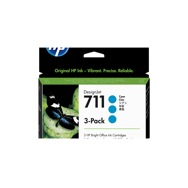HP 711 29 ml Cyan DesignJet Ink Cartridge 3 Pack CZ134A - 2000x2000