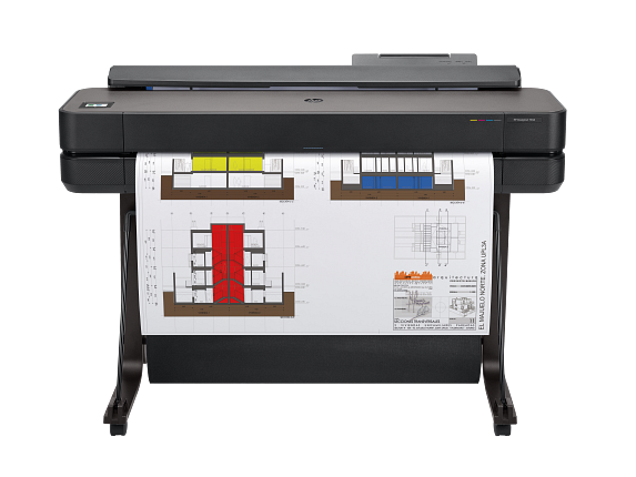 HP DesignJet T650 Large Format 36" Plotter Printer – High-Speed, CAD & Poster Printer with Auto Sheet Feeder, Media Bin & Stand and 2 year warranty