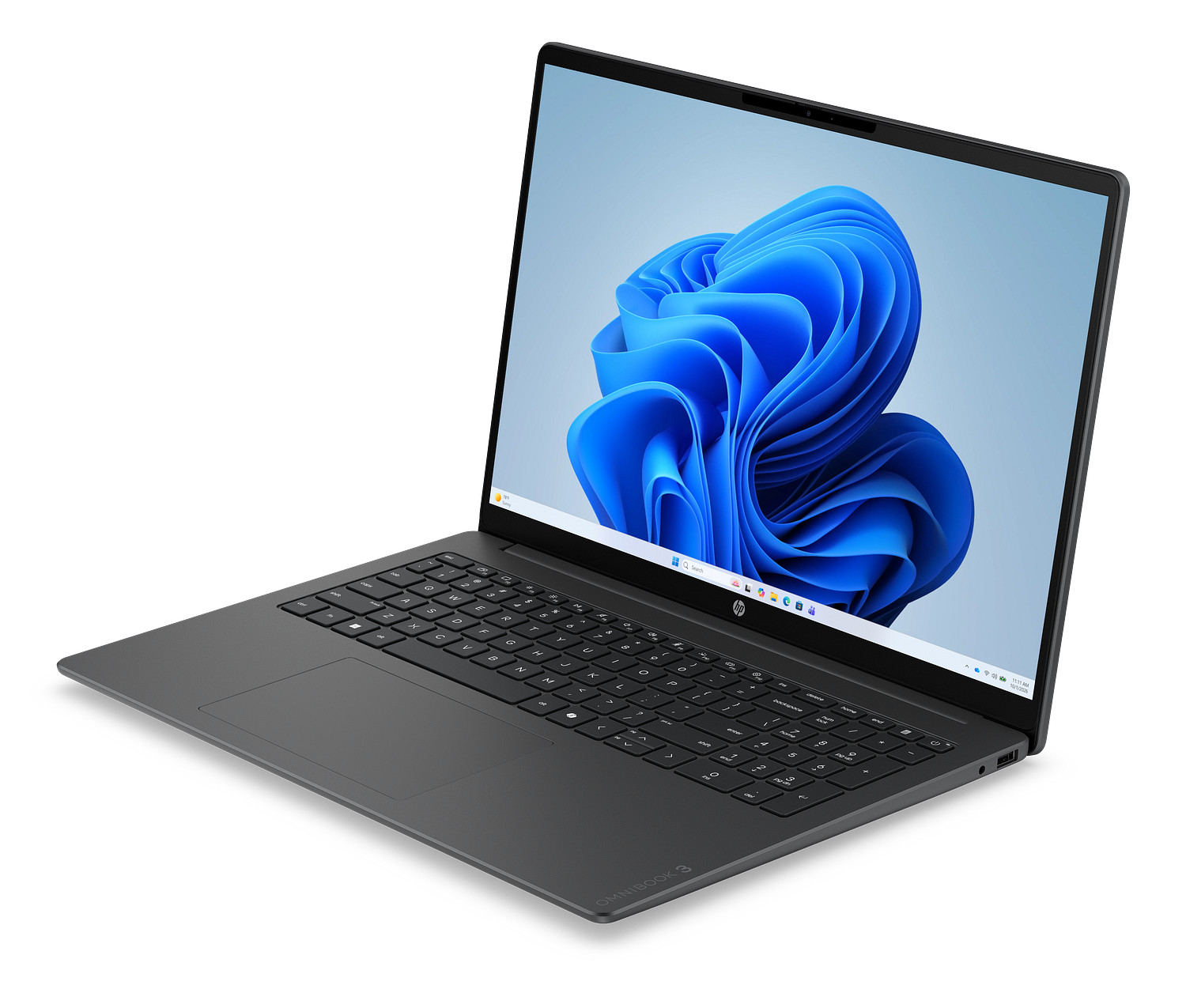 HP OmniBook 3 Laptop 16-by0000nr 16", Windows 11 Home, Windows Laptop, AMD Ryzen™ 5, 8GB RAM, 512GB SSD, 2K, Mica silver and iron gray