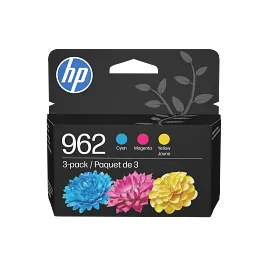 HP 962 3-pack Cyan/Magenta/Yellow Original Ink Cartridges, 3YP00AN#140