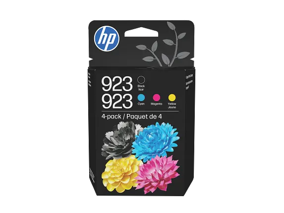 HP 923 Cyan/Magenta/Yellow/Black Original Ink Cartridge 4-pack, 6C3Y6LN