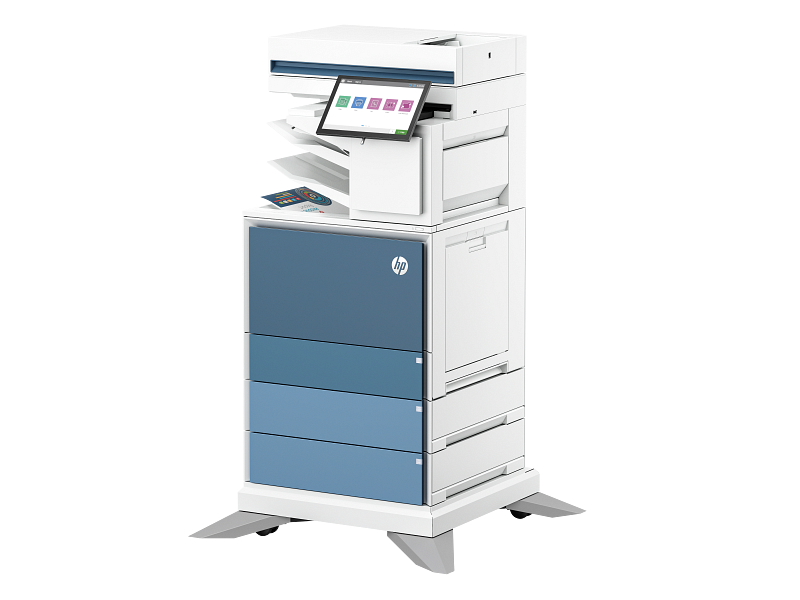 HP Color LaserJet Enterprise Flow MFP 6800 - ZFSW Transactional - AtmosphereBlue Catalog WhiteBG Fro