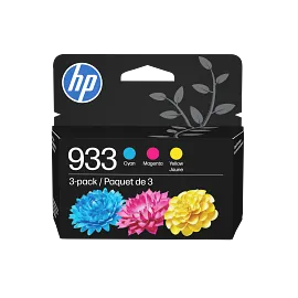 HP 933 3-pack Cyan/Magenta/Yellow Original Ink Cartridges, N9H56FN#140