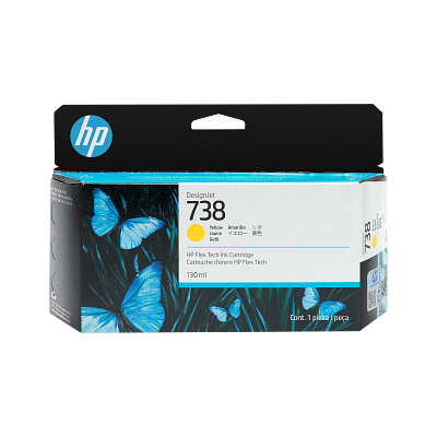 HP 738 130-ml Yellow DesignJet Ink Cartridge