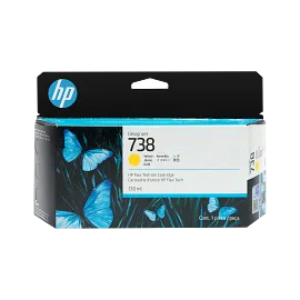 HP 738 130-ml Yellow DesignJet Ink Cartridge, 498N7A