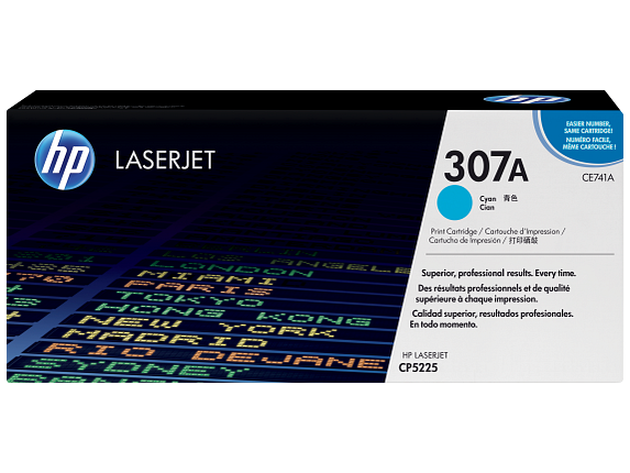 HP 307A Cyan Original LaserJet Toner Cartridge, CE741A