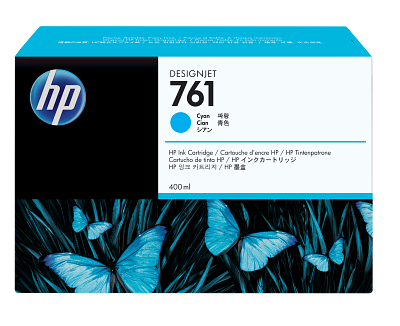 HP 761 400-ml Cyan DesignJet Ink Cartridge