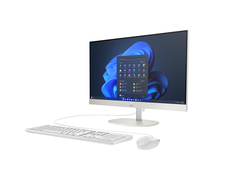 HP ProOne 240 G10 D36TKET beyaz All-in-One bilgisayar sol açı görünümü
