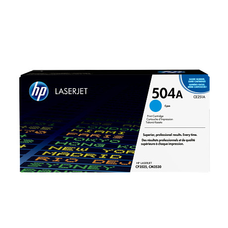HP 504A CE251A Ciánkék toner / festékkazetta Color Laserjet CP3525 és CM3530 nyomtatókhoz (7000 old.)