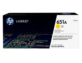 HP 651A Yellow Original LaserJet Toner Cartridge, CE342A