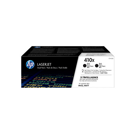 HP 410X CF410XD 2db nagy kapacitású fekete eredeti LaserJet M377 M452 M477 tonerkazetta (2*6500 old.) 