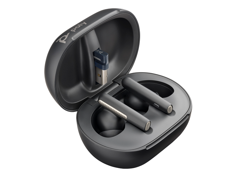 Auriculares Poly Voyager Free 60+ UC M (Preto Carbono) + Adaptador