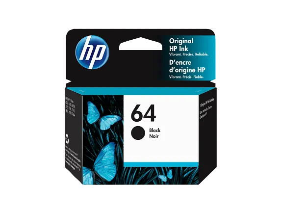 Ink Supplies, HP 64 Black Original Ink Cartridge, N9J90AN#140