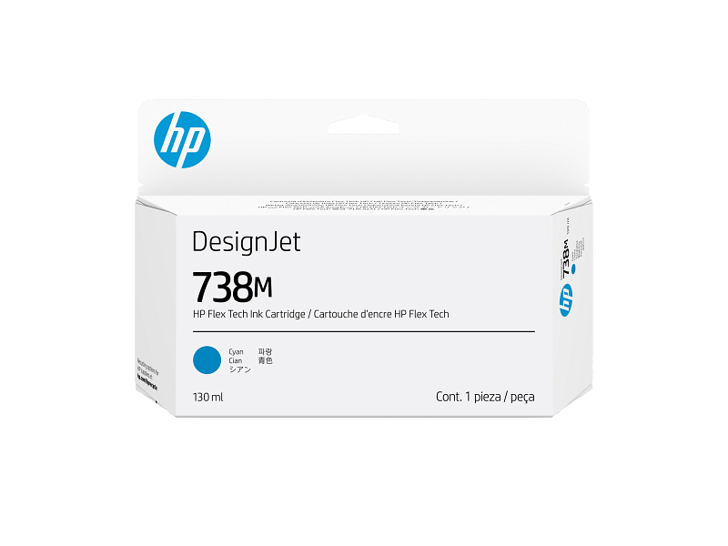 HP 738M 130-ml Cyan DesignJet Ink Cartridge A24VMA WW