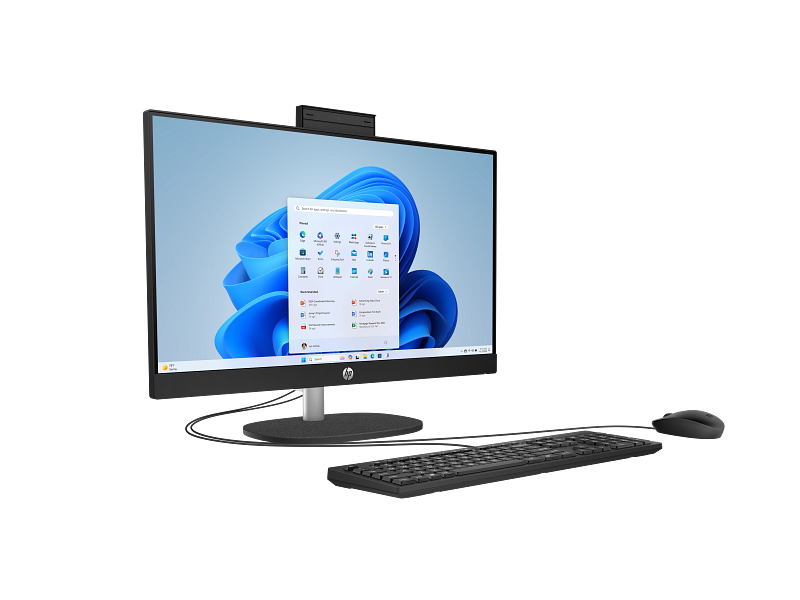 25C1 All-in-One Desktop PC 24 Jet Black Dark Grey Felt T NT HAS Captain Crunch Wired Copilot Core Set FrontRight WhiteBG