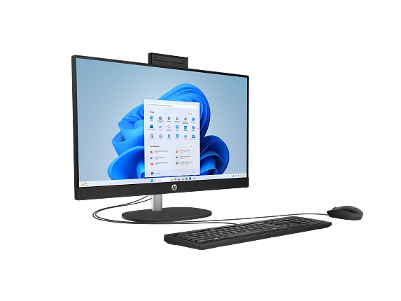 25C1 All-in-One Desktop PC 24 Jet Black Dark Grey Felt T NT HAS Captain Crunch Wired Copilot Core Set FrontRight WhiteBG