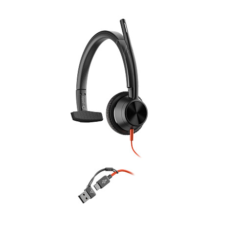 HP 8X217AA Poly Blackwire 3315 monaurális USB-C headset + 3,5 mm-es csatlakozó + USB-C–USB-A-adapter
