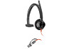 HP 8X218AA Poly Blackwire 3315 monaurális, Microsoft Teams-tanúsítvánnyal rendelkező USB-C headset + 3,5 mm-es csatlakozó + USB-C–USB-A-adapter