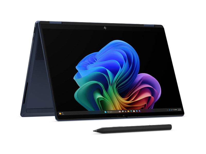 HP OmniBook X Flip 14 inch 2-in-1 Laptop Next Gen AI PC 14-kb0000_Product_Atmospheric blue_Product Only_Right rear facing