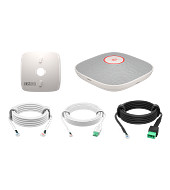 HP Poly Studio A2 White Table Microphone w/ Mounting Plate I/O cables TAA