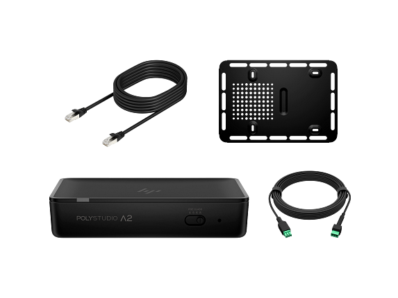 Pont audio Poly Studio A2 avec CAT6A POE++ sans cordon d’alimentation et micro externe avec montage TAA