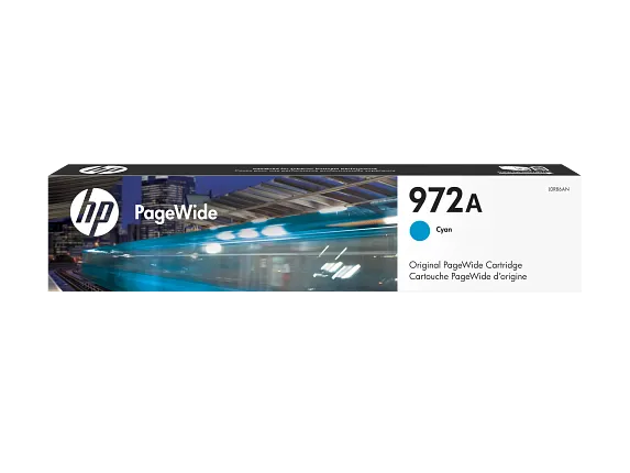HP PageWide Supplies, HP 972A Cyan Original PageWide Cartridge, L0R86AN