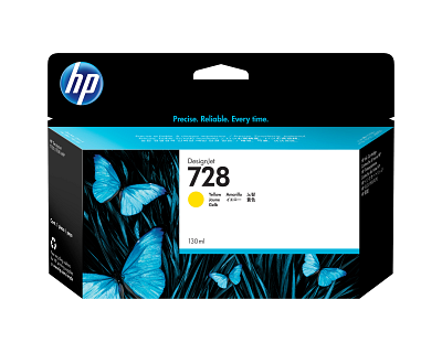 HP 728 130-ml Yellow DesignJet Ink Cartridge
