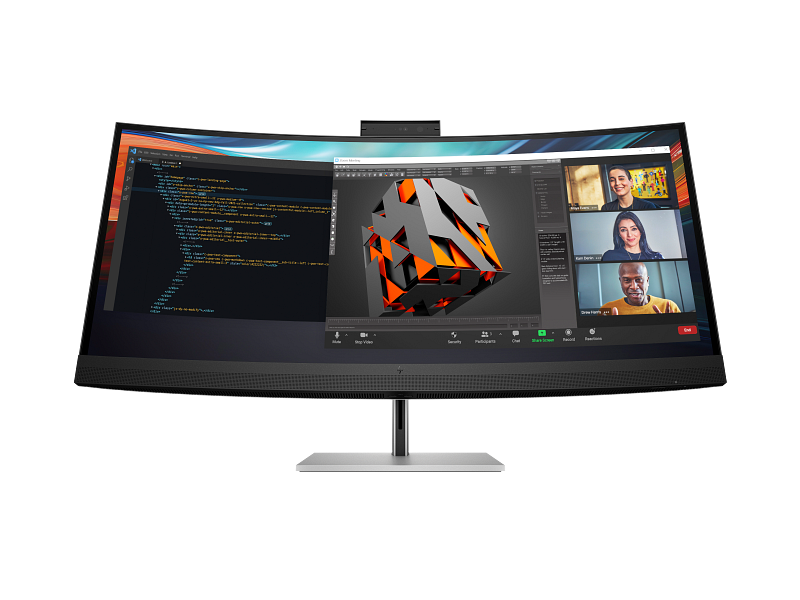 HP Series 7 Pro 40 Inch 5K2K Conferencing Monitor-740pm PikeSilver IRcam AHS CoreSet Front WhiteBg