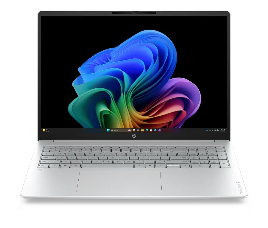 Hp omnibook 5 16-br0171ng | amd ryzen ai 7 250 | 16gb ram 512gb ssd | 16" wuxga oled 300 nits | windows 11 | prenosnik 1 Hp omnibook 5 16-br0171ng odprt pogled z oled zaslonom