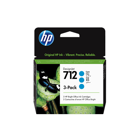 HP 3ED77A 712 3 darabos 29 ml-es ciánkék DesignJet tintapatron T250 T630 T650 Studio 24