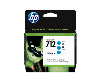 HP 712 3-pack 29-ml Cyan DesignJet Ink Cartridge