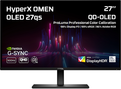 HyperX OMEN OLED 27 inch QHD 500Hz Gaming Monitor - OMEN OLED 27qs